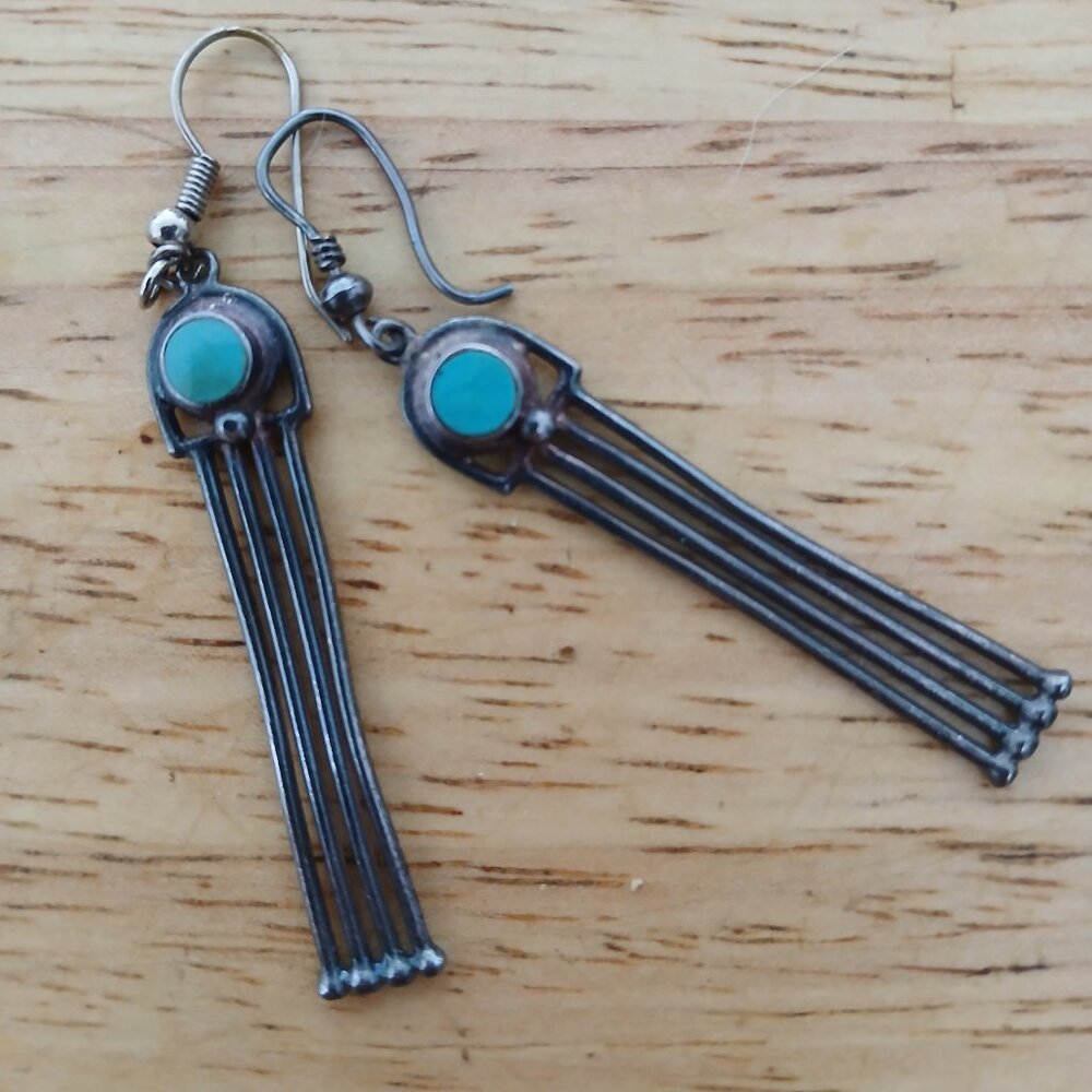 Unique Vintage 925 Sterling Silver Earrings